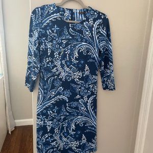 J. Mclaughlin 3/4 sleeve Blue Dress, Small